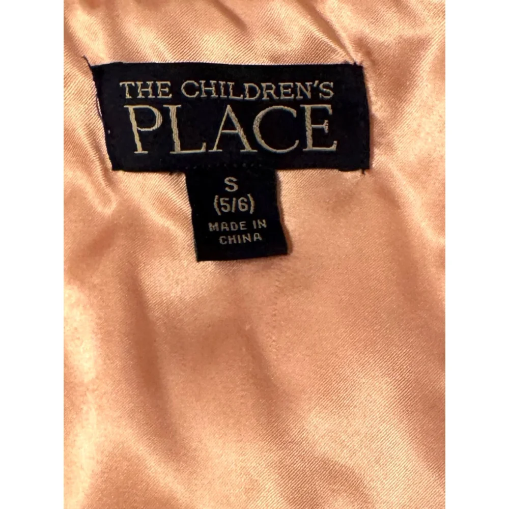 The Children’s place Pink Faux Fur jacket with sequined inlay & Pom Pom’s size 5